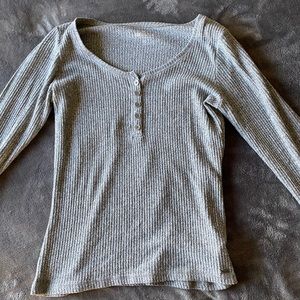 Hollister Ribbed Long Sleeve Top